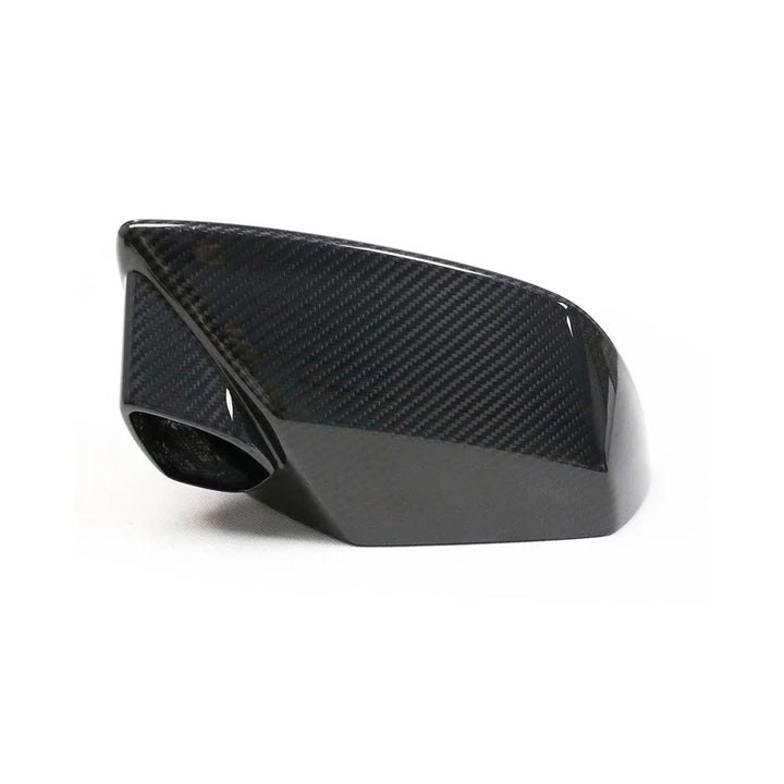 Dry carbon fibre mirror cover for Lamborghini Huracán showing weave pattern