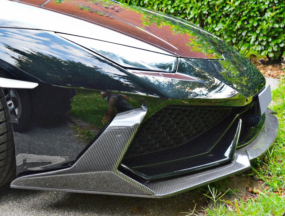 Dry carbon fibre front splitter V1 for Lamborghini Huracán installed
