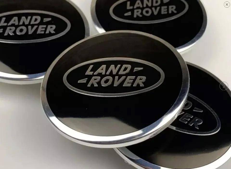 Set of 4 63mm Black and Silver Alloy Wheel Centre Caps For Land Rover Badges Tuning | AutoCap Solutions