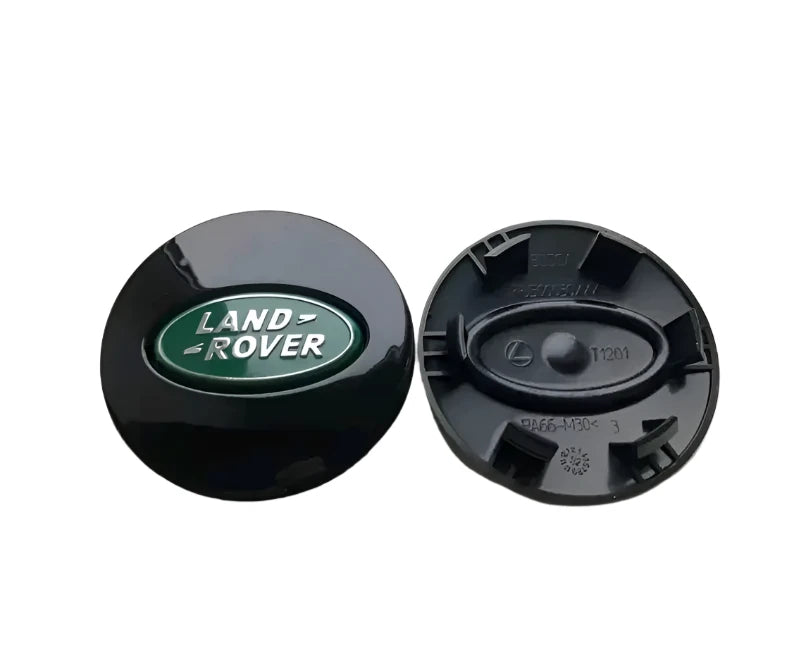 Set of 4 Black and Green Alloy Wheel Centre Caps For Land Rover Badges Tuning - 63mm | AutoCap Solutions