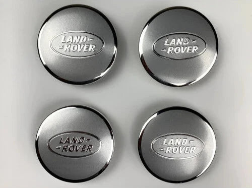 Set of 4 Silver Alloy Wheel Centre Caps For Land Rover Badges Tuning - 63mm | AutoCap Solutions