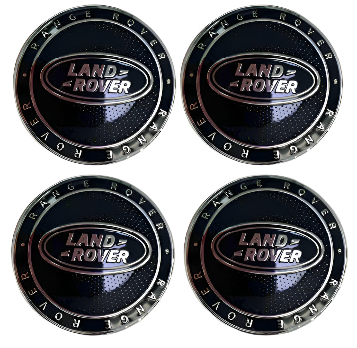 Range Rover Rim Caps Range Rover SVR Premium Black Centre Caps 63mm | AutoCap Solutions