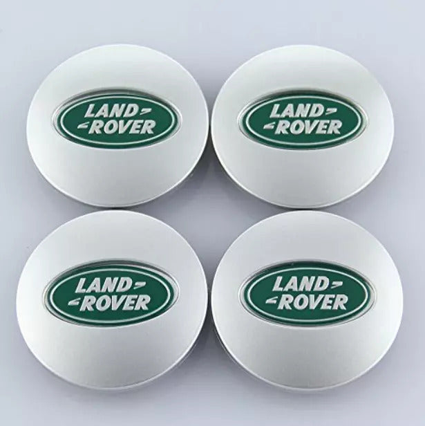 Land Rover Alloy Wheel Centre Caps Silver Green - 63mm | AutoCap Solutions