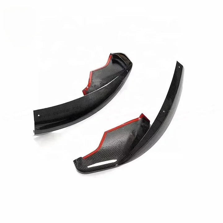 Dry carbon fibre front corner splitter for McLaren 570S showing weave