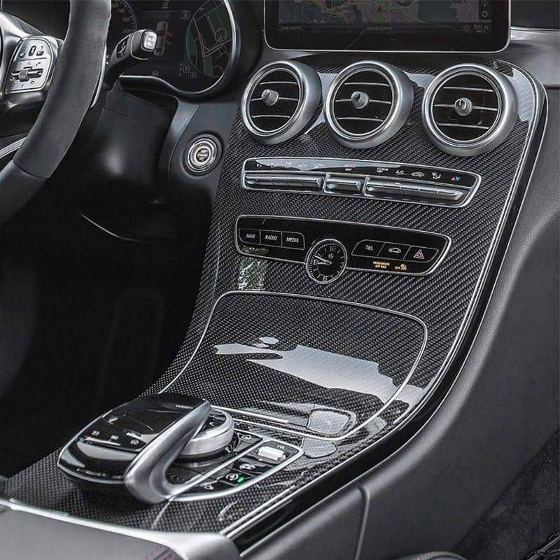 Mercedes-Benz C63 AMG W205 interior fitted with carbon fibre centre console trim