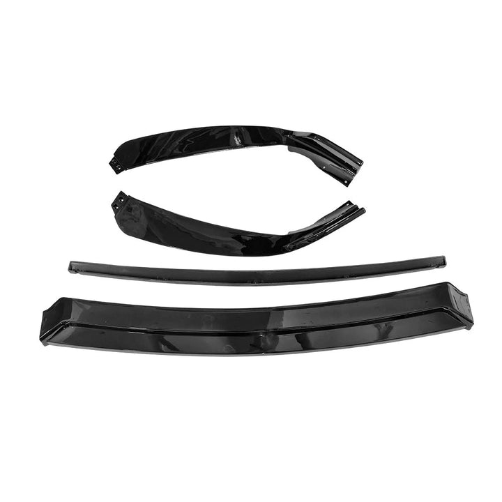 Gloss black front splitter for Mercedes-Benz W205 and C205 on a plain background