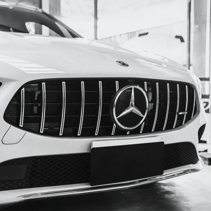Mercedes CLA C118 CLA35 gloss black vertical slat front grille V1