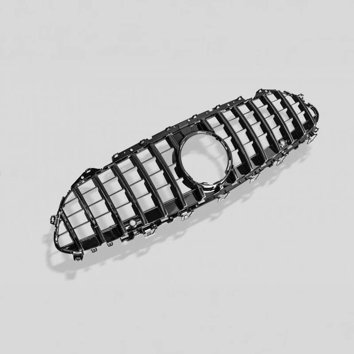 Mercedes CLS C257 gloss black vertical slat front grille, front view