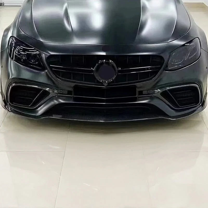 Mercedes-AMG E63 S W213 with carbon fibre front splitter and fog covers, front view
