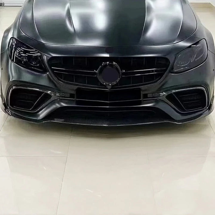 Mercedes-AMG E63 S W213 with carbon fibre front splitter and fog covers, front view