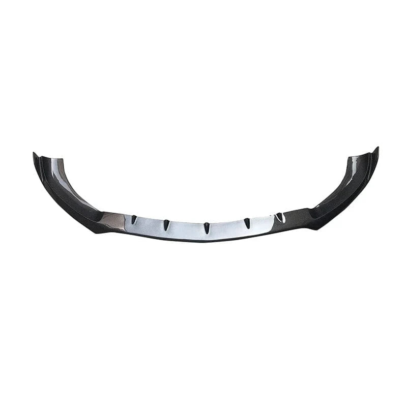 Pre-preg carbon fibre front splitter for Mercedes E63 W213 on a plain background