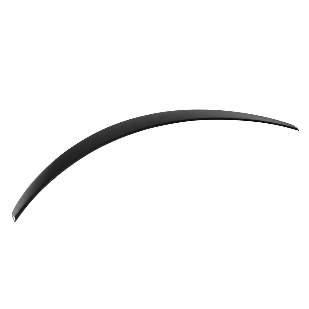 Gloss black ABS rear spoiler for Mercedes C-Class Coupe on a plain background three quarter view