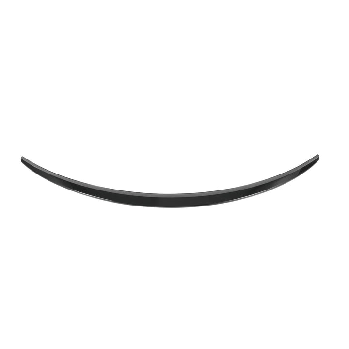Gloss black ABS rear spoiler for Mercedes C-Class Coupe on a plain background top view