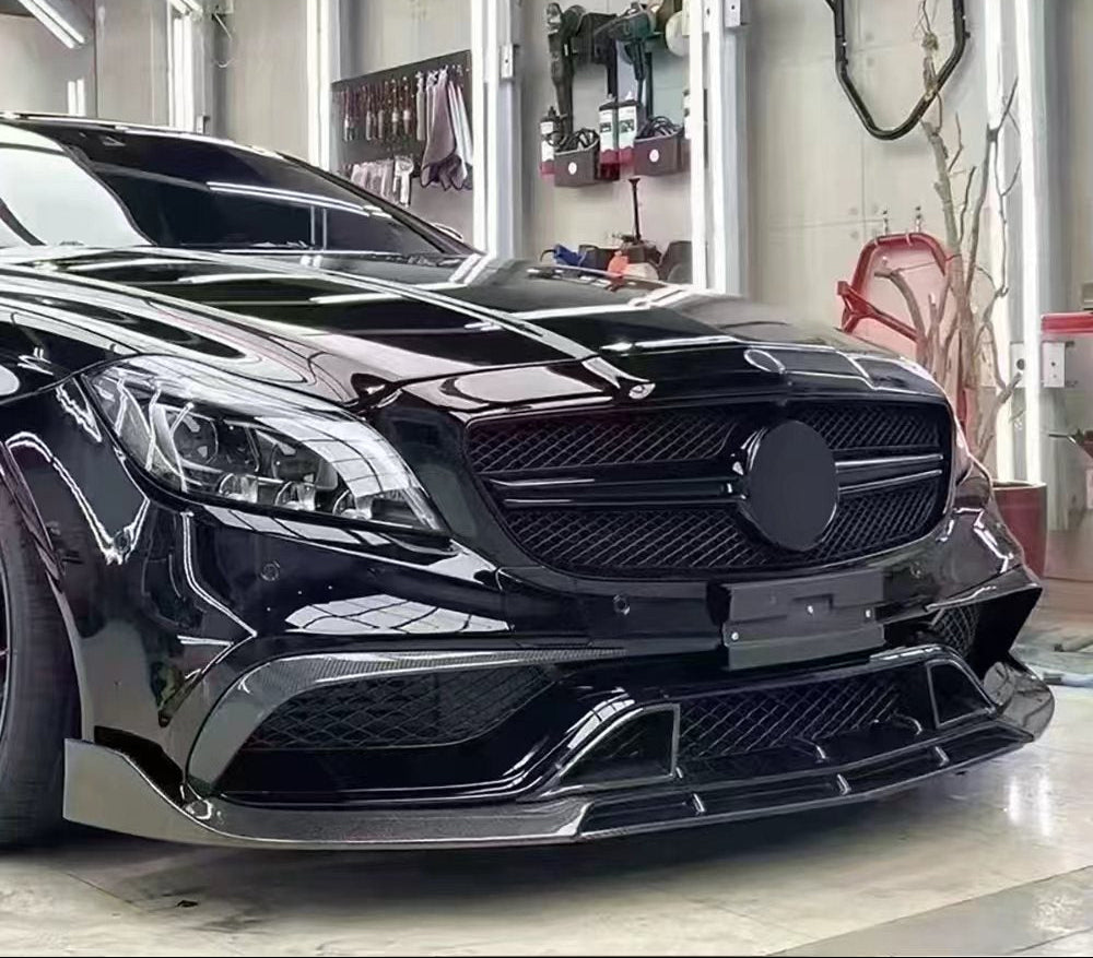 Mercedes C63S S205 Estate front splitter installed