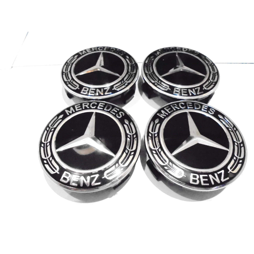 Centre Caps for Mercedes Benz 75mm Black  - AutoCap Solutions