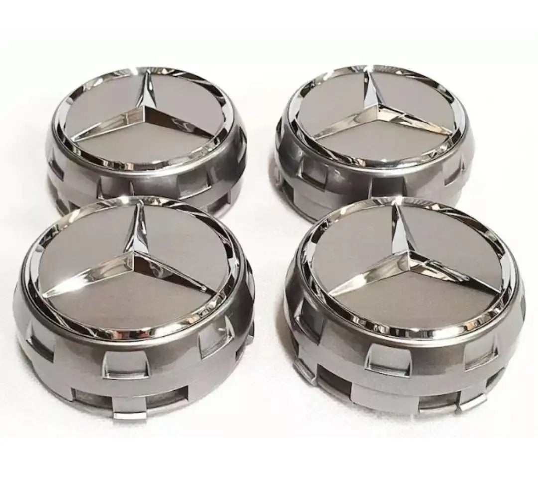 Mercedes Raised Red Centre Caps - 75mm | AutoCap Solutions