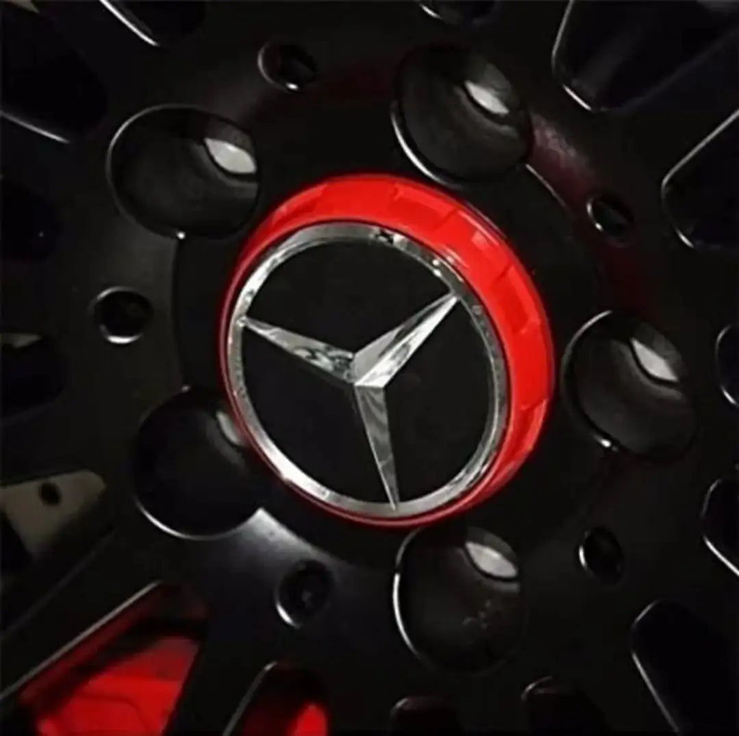 Mercedes Benz Alloy Wheel Raised Centre Caps RED - 75mm | AutoCap Solutions