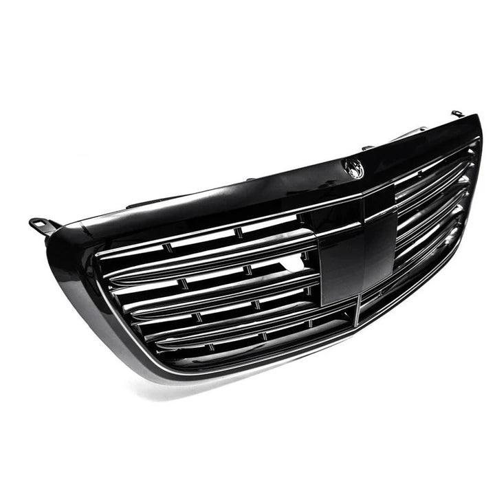Mercedes-AMG S63 W222 gloss black front grille, three-quarter view