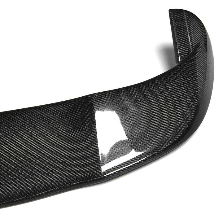 Mercedes W176 carbon fibre rear spoiler close-up showing weave