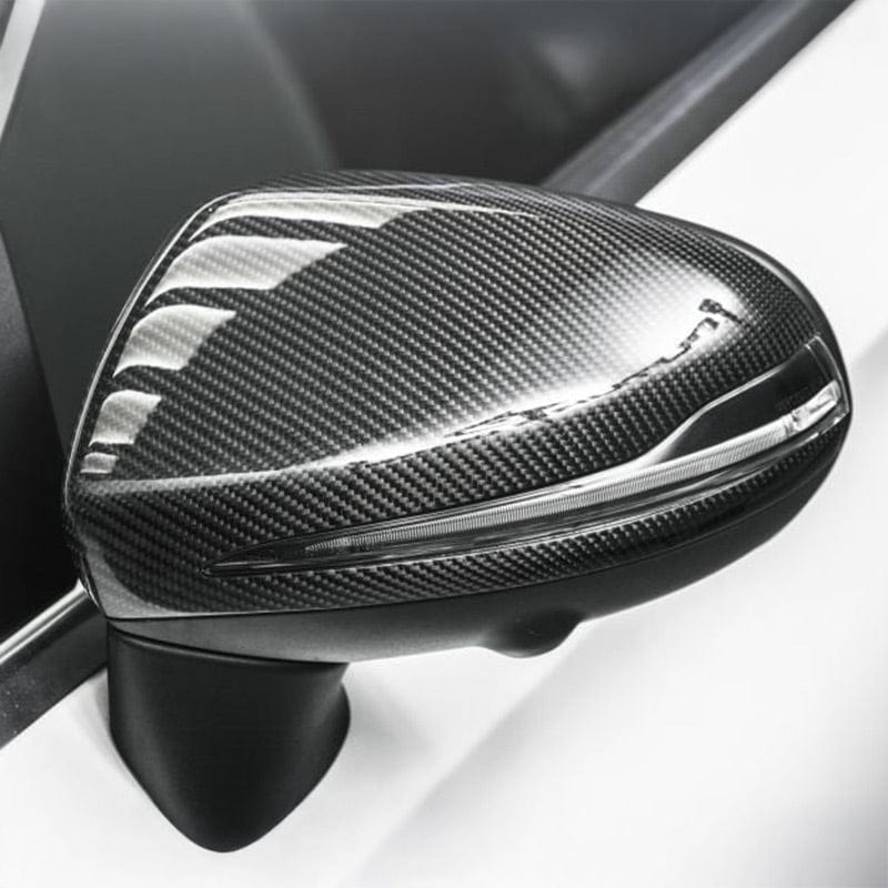 Mercedes E-Class S213 estate side profile with dry carbon fibre mirror cover detail