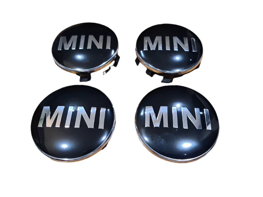 Set of 4 Black MINI Wheel Centre Caps - 56mm | AutoCap Solutions