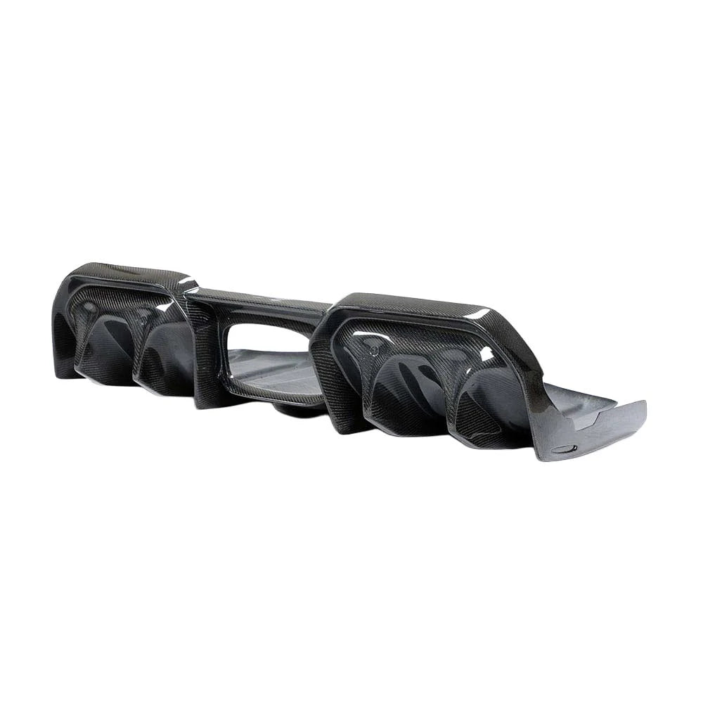 Carbon fibre rear diffuser for MINI Cooper S F56, rear three-quarter view