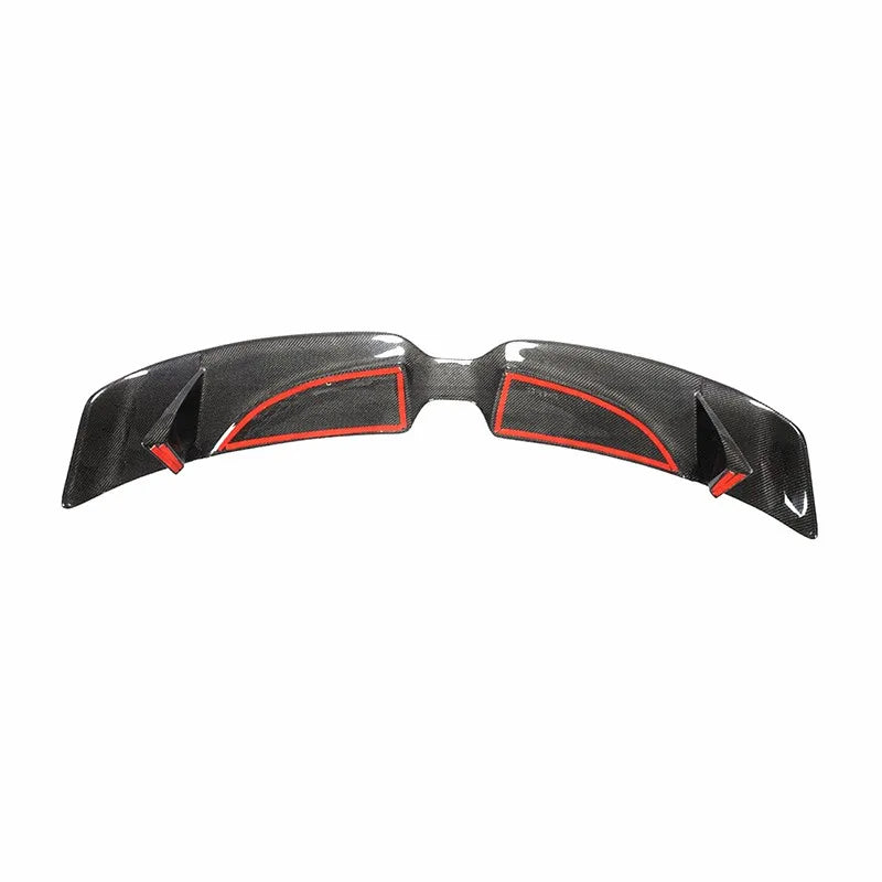 Carbon fibre rear spoiler for MINI Cooper S F56 on a plain background