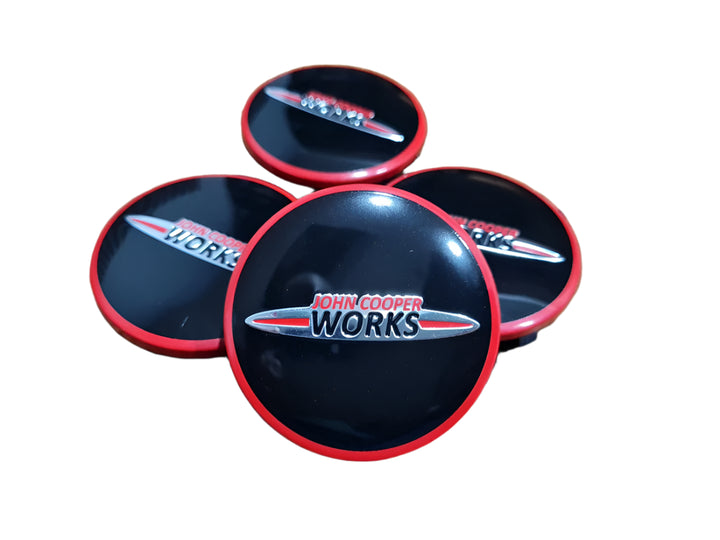 Set of 4 MINI JCW Wheel Centre Caps - 56mm | AutoCap Solutions