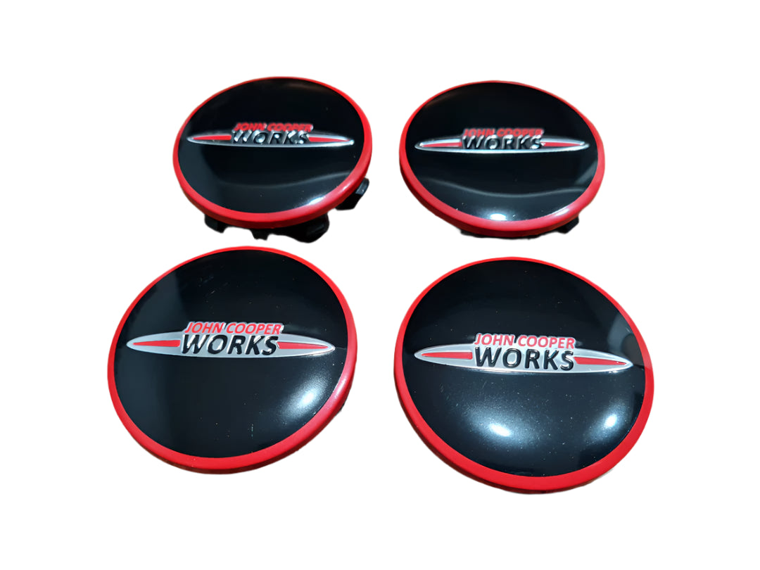 Set of 4 MINI JCW Wheel Centre Caps - 56mm | AutoCap Solutions