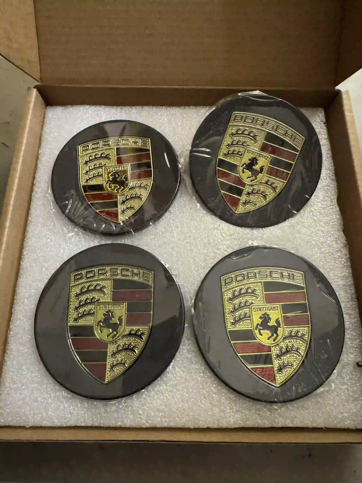 FLOATING Porsche Wheel Alloy Wheel Centre Caps | Black or Silver or Grey 76mm or 65mm