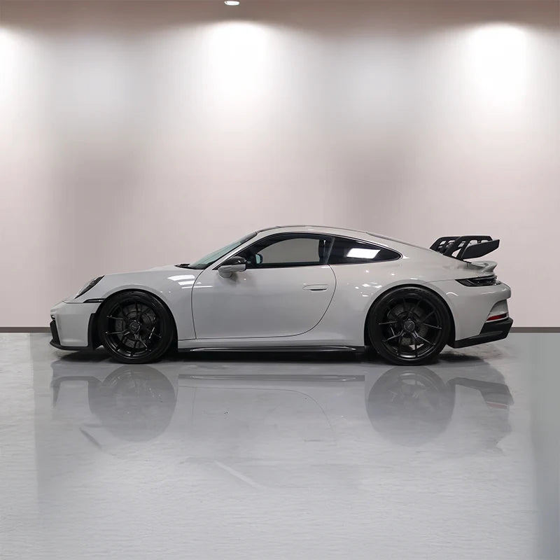 Dry carbon fibre side skirt trim for Porsche 911 GT3 Touring installed