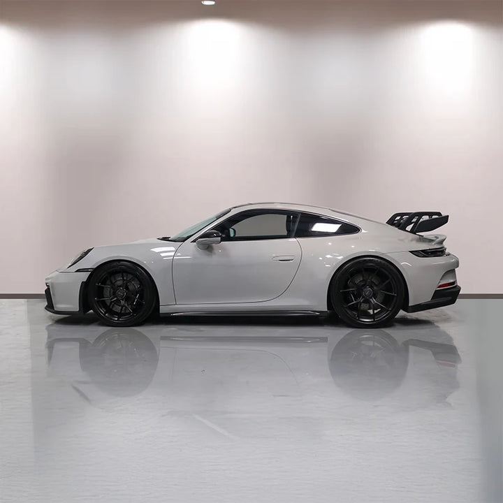 Dry carbon fibre side skirt trim for Porsche 911 GT3 Touring installed