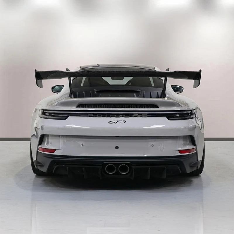 Dry carbon fibre swan neck wing for Porsche 911 GT3 Touring installed