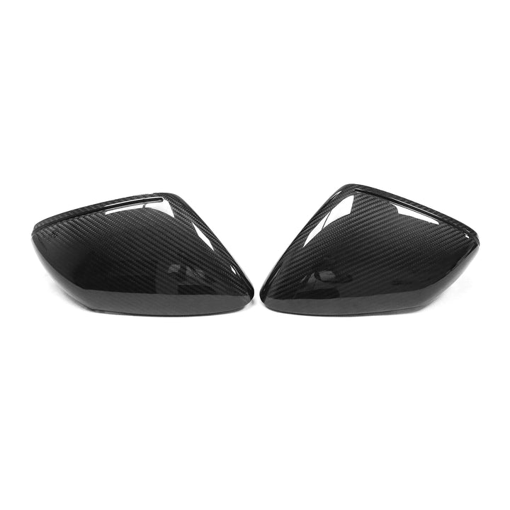 Dry carbon fibre mirror cover for Porsche 911 Carrera showing weave pattern
