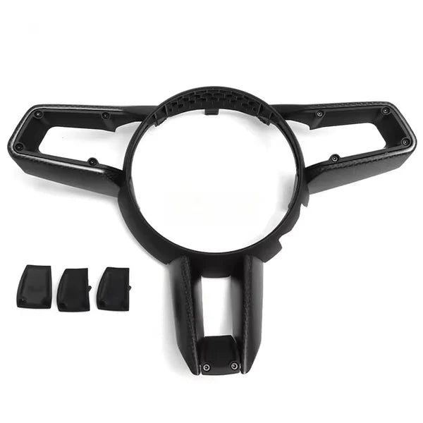 Genuine dry carbon fibre steering wheel trim V1 for Porsche 911 Carrera 992.1