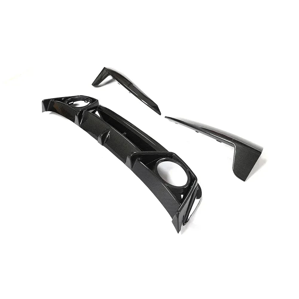 Dry carbon fibre rear diffuser for Porsche 911 Turbo showing weave