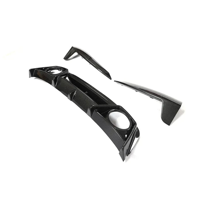 Dry carbon fibre rear diffuser for Porsche 911 Turbo showing weave