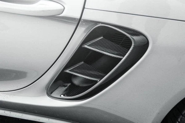 Genuine dry carbon fibre intake vent trims V1 for Porsche 718 Cayman Boxster alternate shot