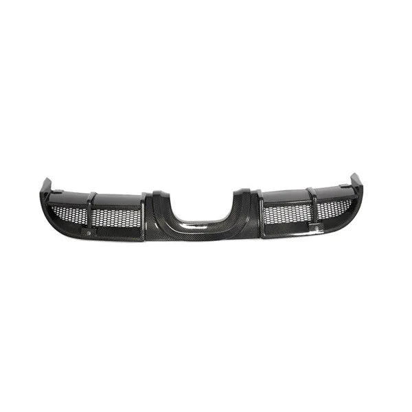 Carbon fibre rear diffuser for Porsche 718 Cayman showing weave