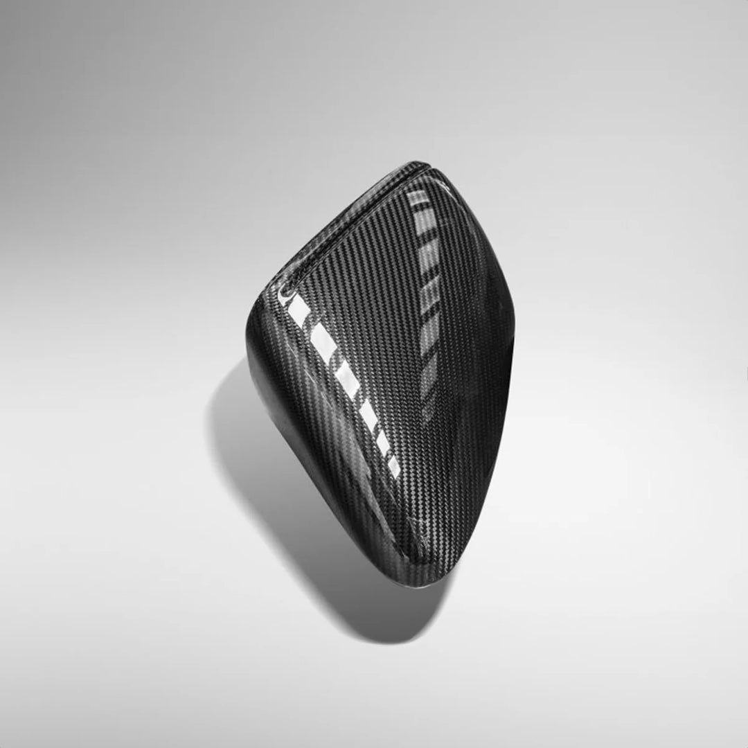 Porsche Taycan 9J1 dry carbon fibre mirror covers V1 pair alternate shot