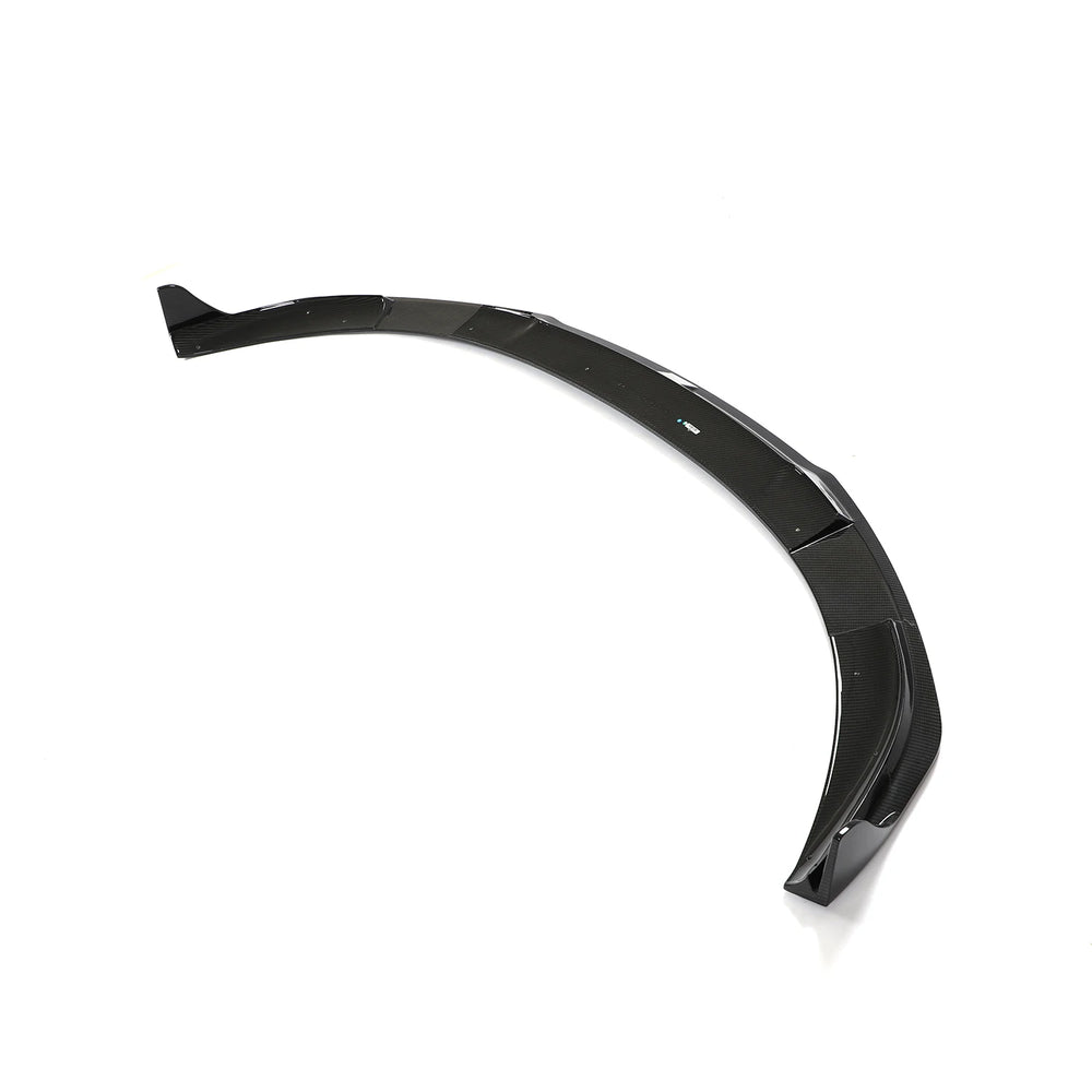 Pre-Preg carbon fibre front splitter V1 for Porsche Taycan showing weave