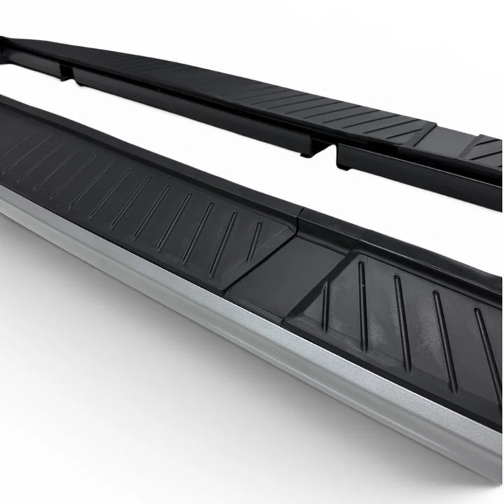 Range Rover Sport L320 black silver running boards close-up