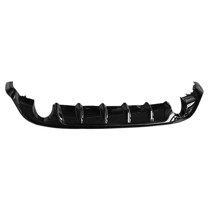 Gloss black ABS rear diffuser for Golf Mk7.5 on a plain background