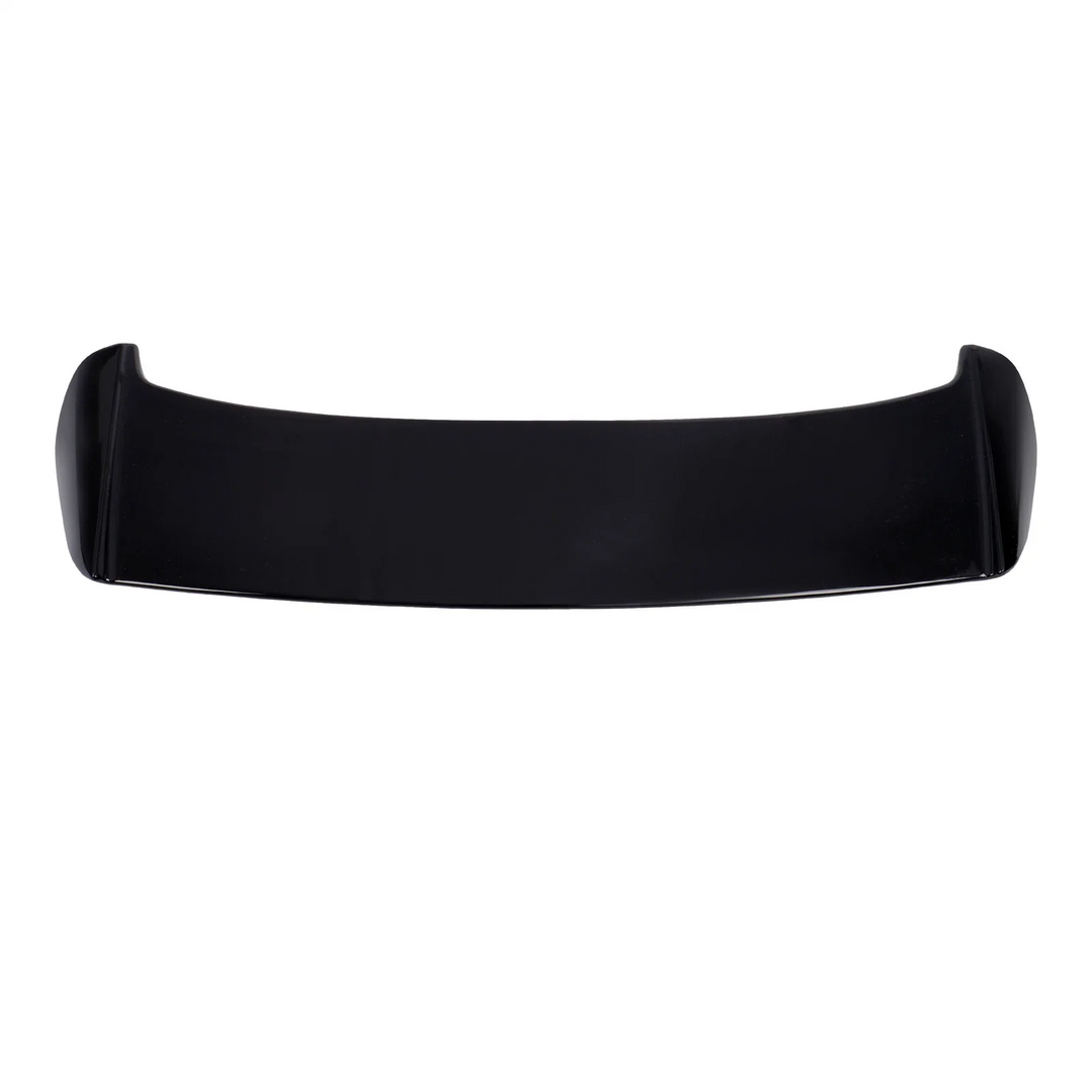 Gloss black ABS rear roof spoiler for Golf Mk5 on a plain background top view