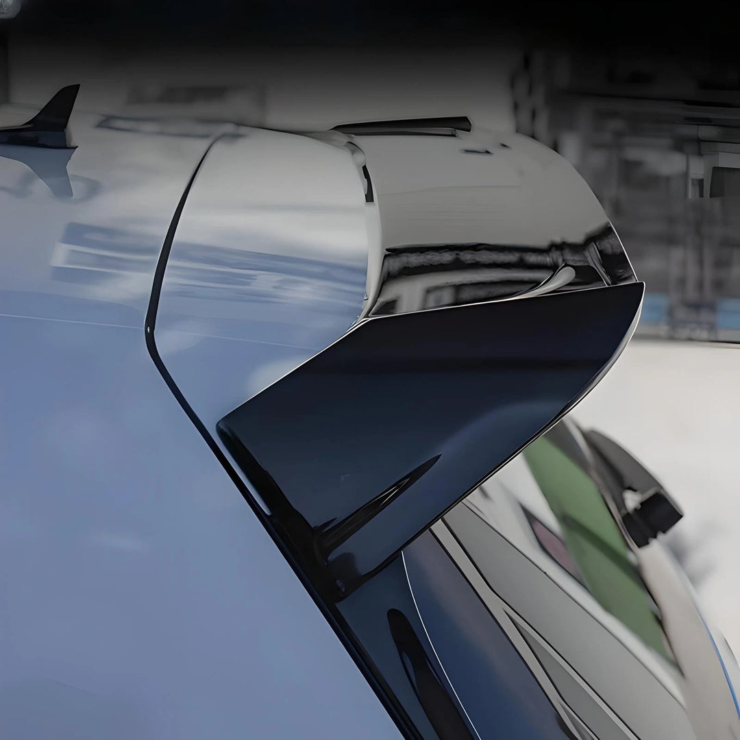 Gloss black roof spoiler fitted to Volkswagen Golf Mk7.5 hatchback, side profile