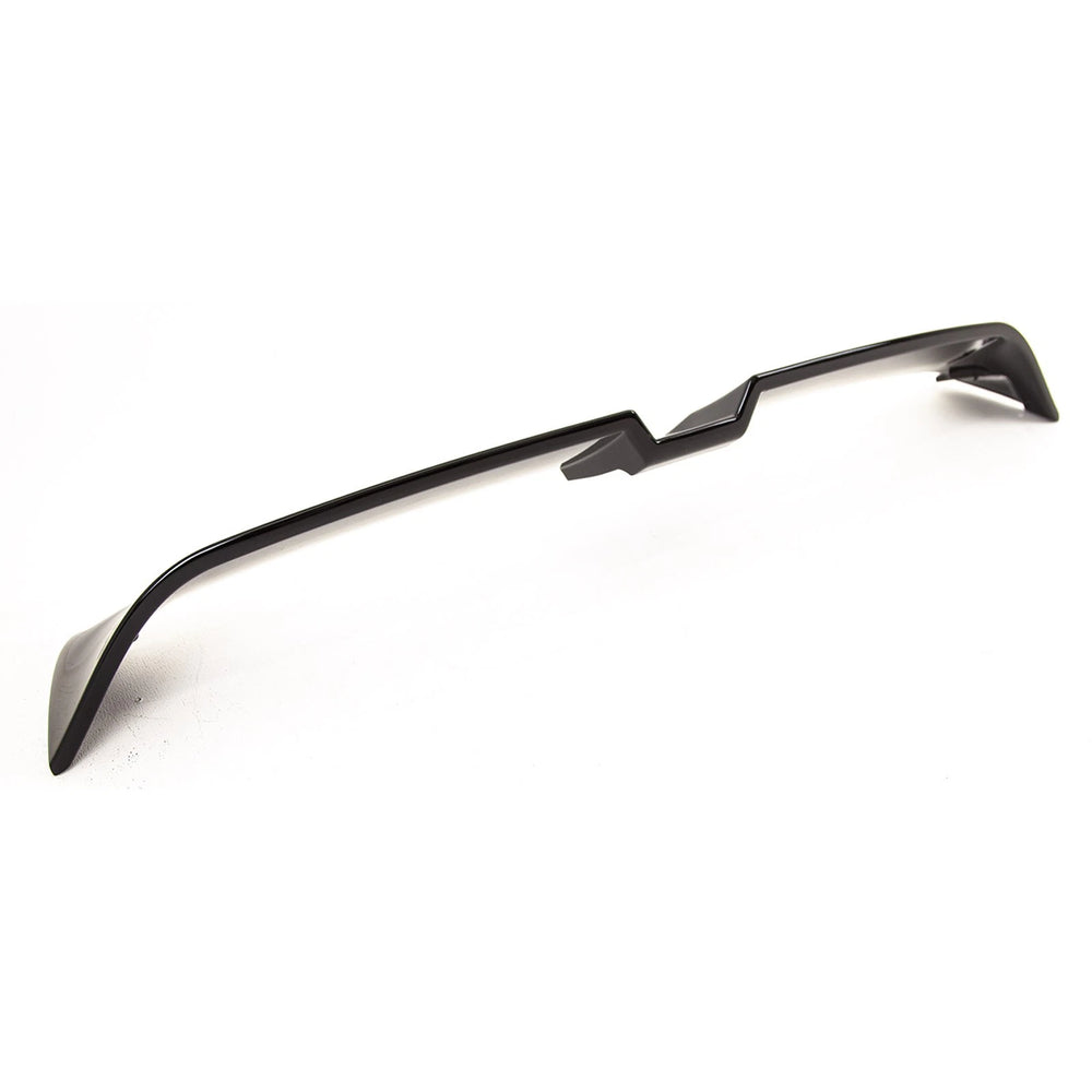 Volkswagen Polo Mk6 tailgate gloss black rear roof spoiler, angle view