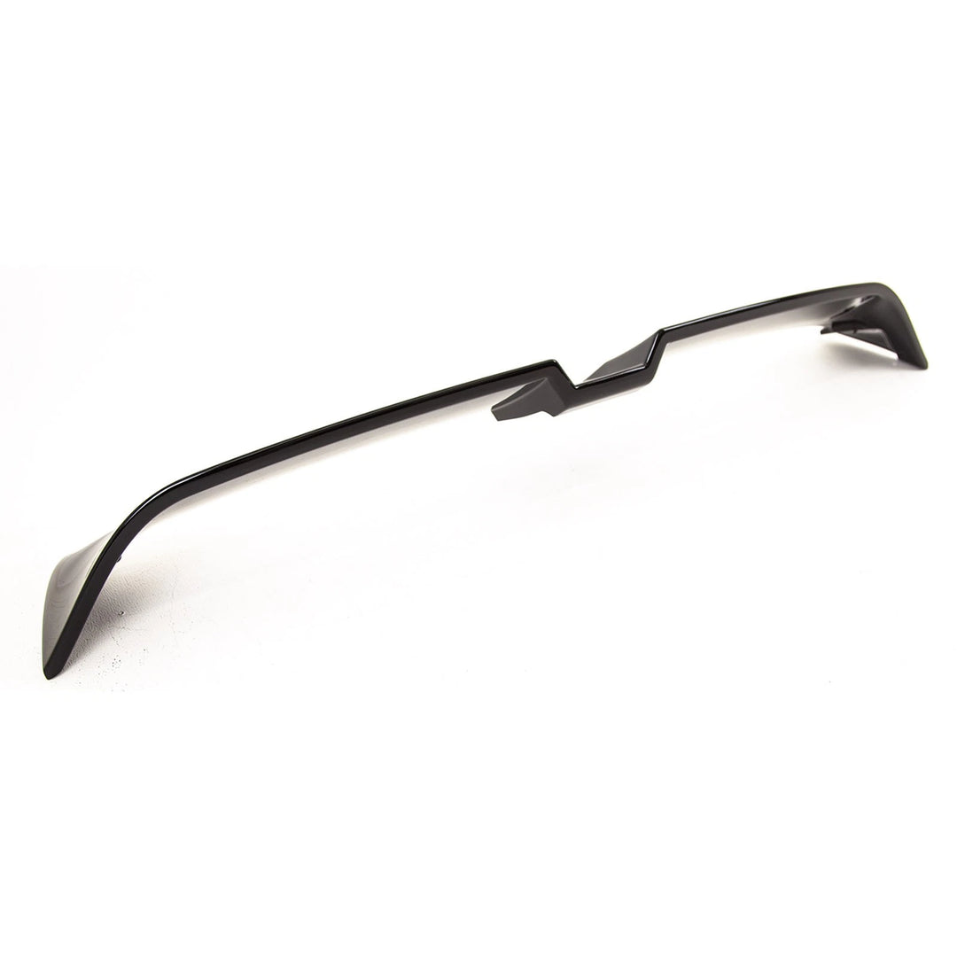 Volkswagen Polo Mk6 tailgate gloss black rear roof spoiler, angle view