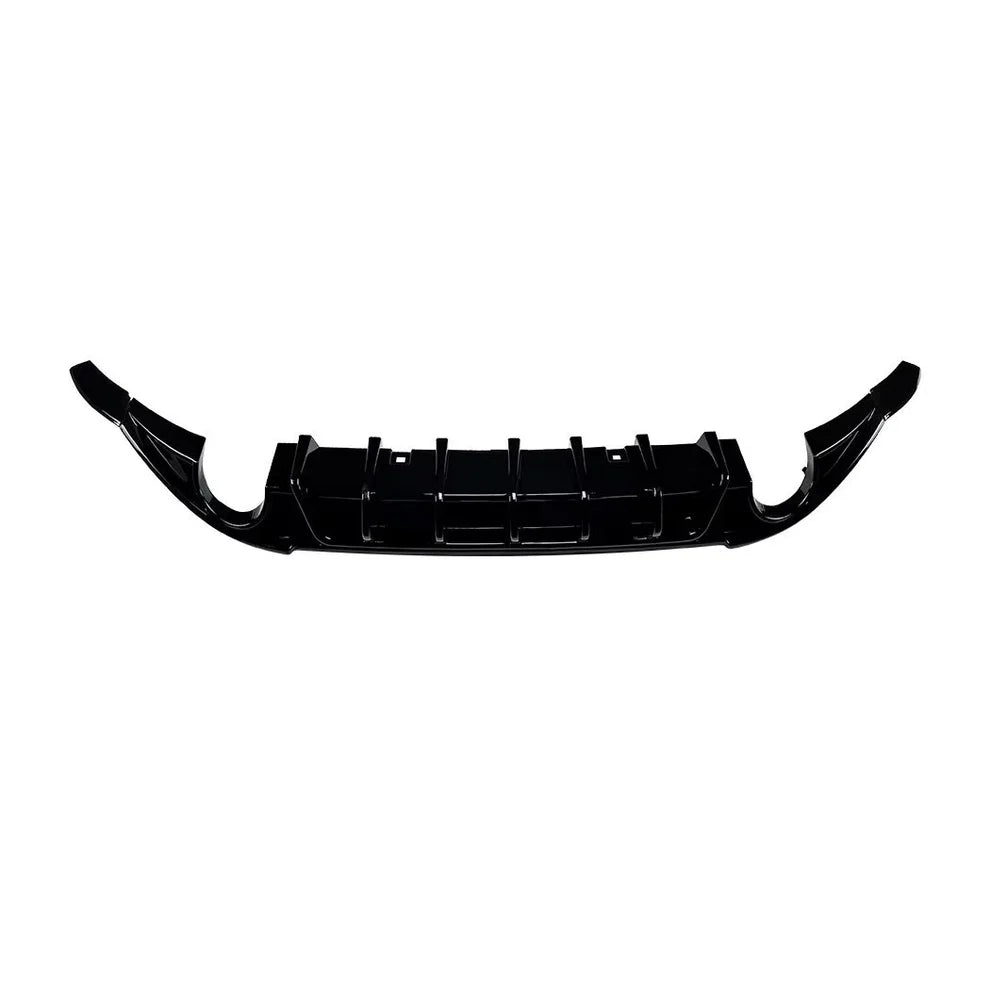 Rear valance diffuser for Volkswagen Golf Mk7 in gloss black, rear view