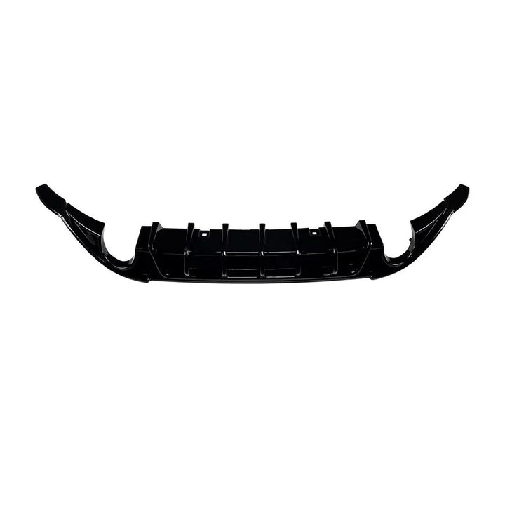 Rear valance diffuser for Volkswagen Golf Mk7 in gloss black, rear view