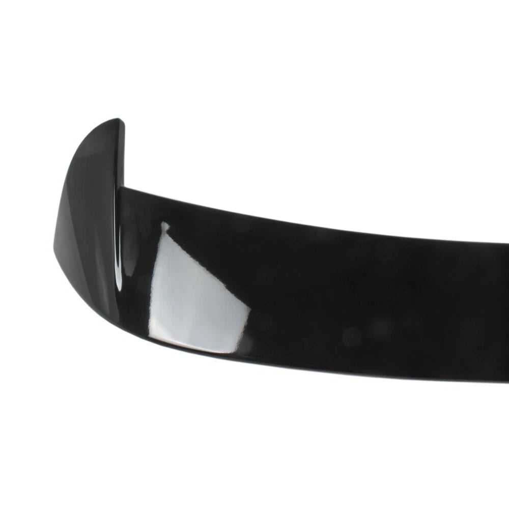Gloss black rear roof spoiler for SEAT Leon Mk3 on a plain background close up